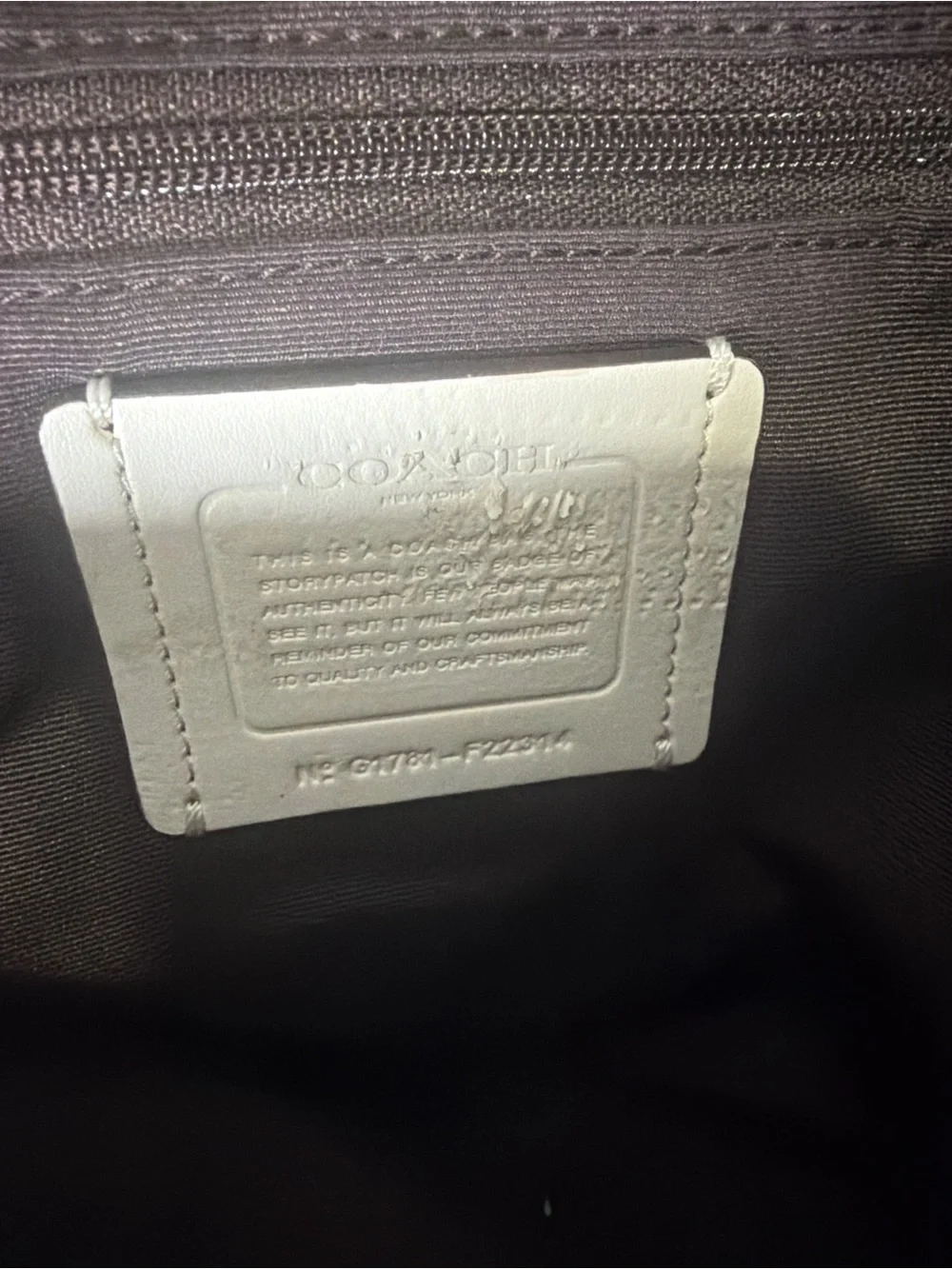 Coach F22744 Chalk Pebbled Leather Studded Rivet Shoulder Bag Purse